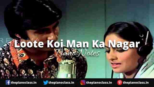 Loote Koi Man Ka Nagar Piano Notes - Abhimaan